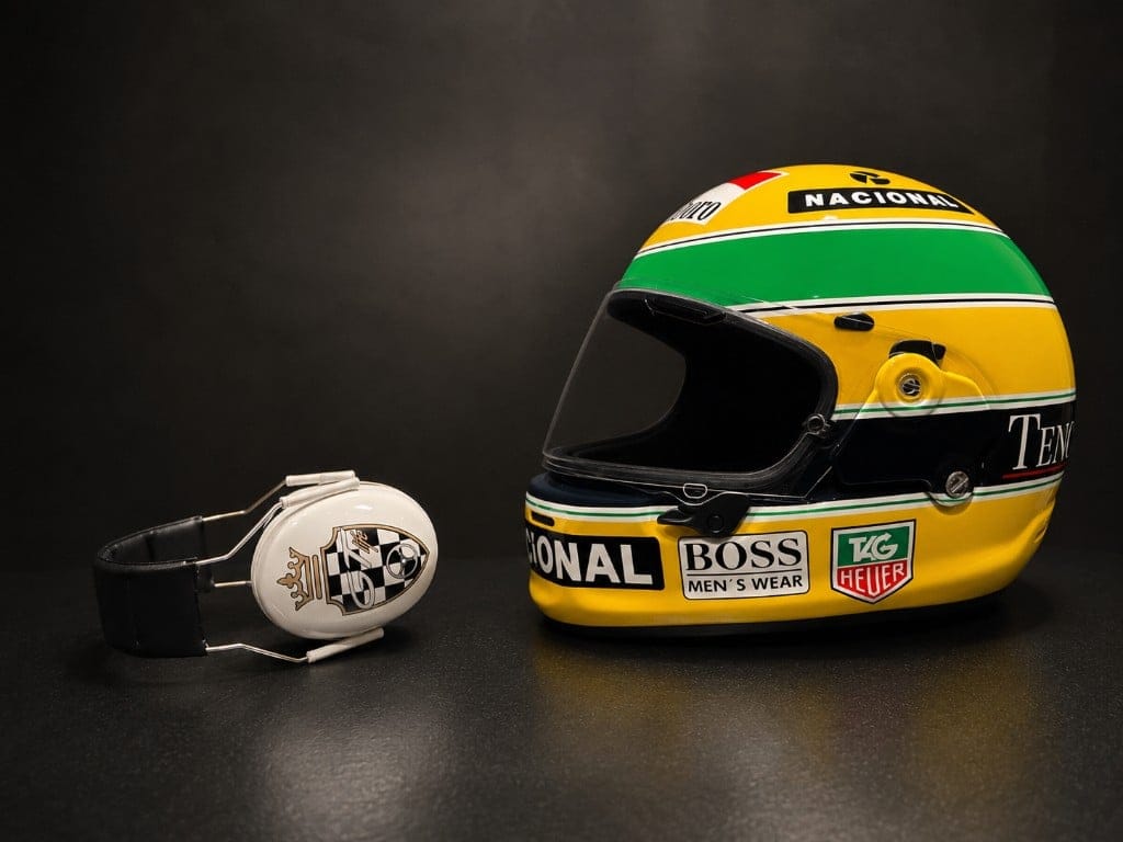 Custom Senna-inspired helmet from GTlife Boutique