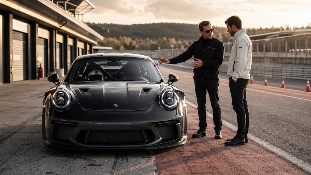 Briefing with a GTlife instructor in the paddock