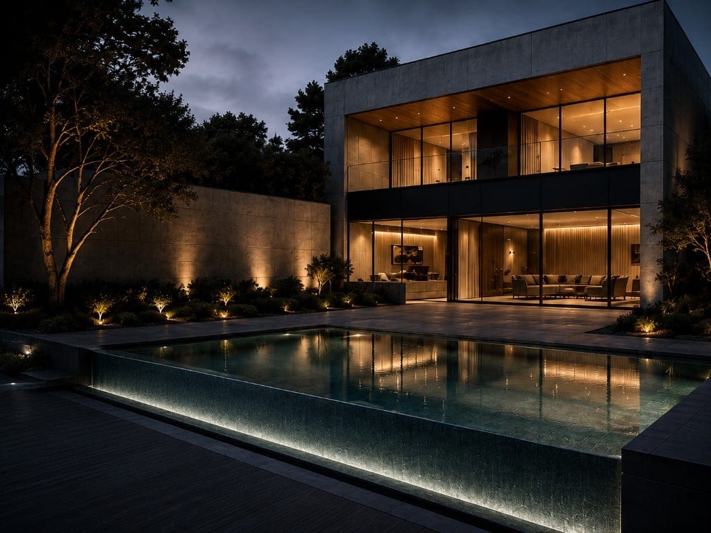 Contemporary villa with a pool, conceived around living and the garage, GTlife architecture