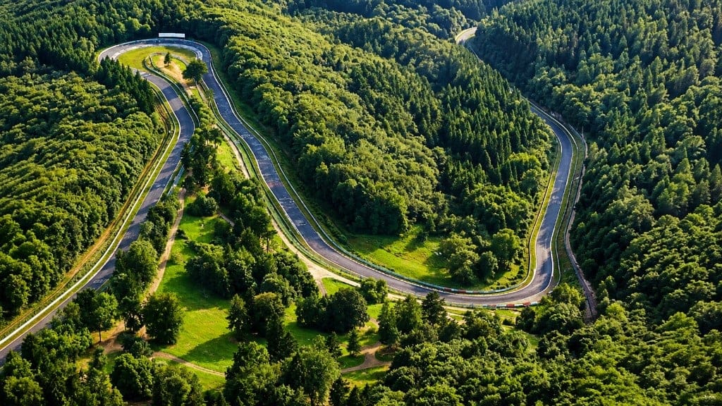 Nürburgring Nordschleife winding through the forest, GTlife track days